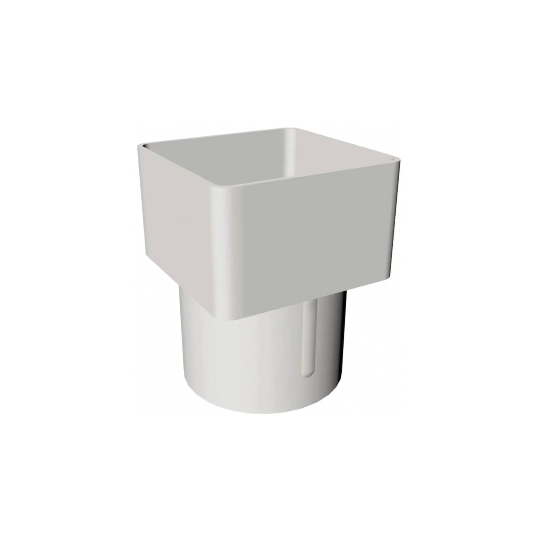 White Square To Round Downpipe Adaptor
