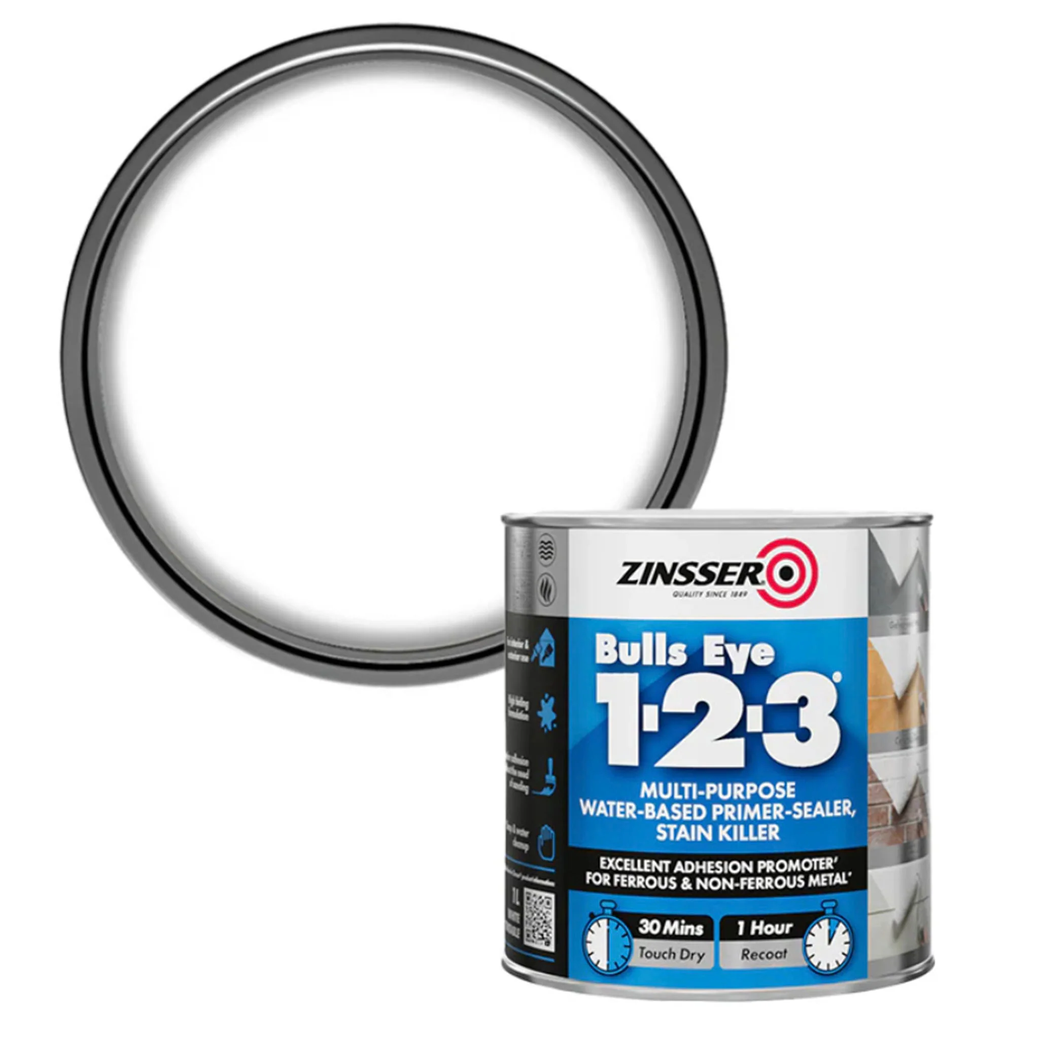 Zinsser Bulls Eye 1-2-3 White Primer Paint - Image 5